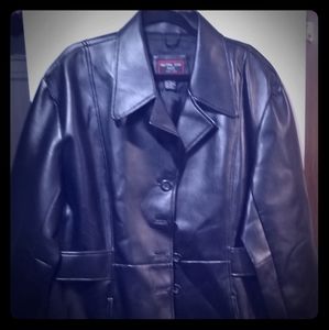 Women's faux leather black jacket sz 22w